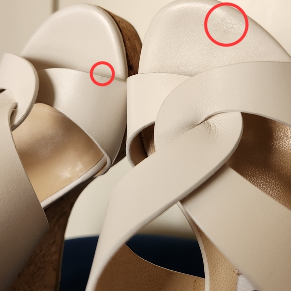 SOLD - JIMMY CHOO Atia 100 Leather Wedge Sandals in White, Size EU 35 / US 5 - Picture 7 of 7